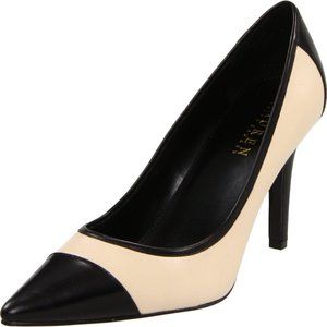 Ralph Lauren, size 7 Adley pumps, Parchment & Blac